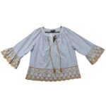 Primark Koszula w Paski z Haftowanymi Detalami XL 42 EU - zdjęcie 1