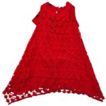 Pink Boom Czerwona Koszulka Trapezowa z Koronką S 36 EU - zdjęcie 1