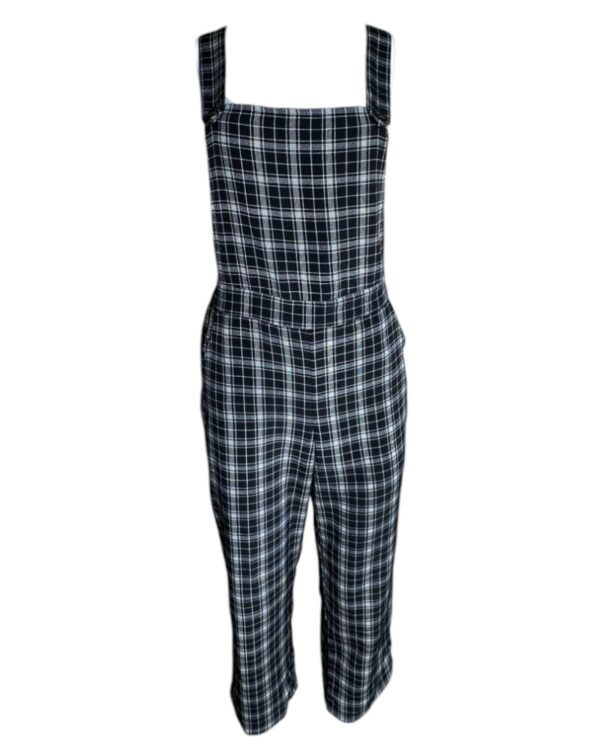 Monki Kombinezon Damski Szelki Kratka Czarny Biały