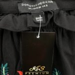 Dorothy Perkins Bluzka Słowiańska Czarna Haft S 36 EU - zdjęcie 2