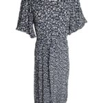 FF Sukienka Damska Kwiaty Czarny Biały L 40 EU - zdjęcie 1