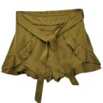 River Island Musztardowe Satynowe Szorty z Wiązaniem S 36 EU