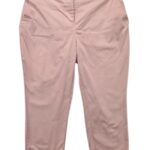 Dunnes Rózowe Eleganckie Spodnie z Bawełny i Elastanu L 40 EU - zdjęcie 1