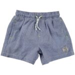 Krótkie Spodenki Szorty Dziecięce Białe W Niebieskie Paski - zdjęcie 1