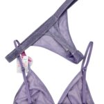 Primark Bralet Zestaw Stanik Majtki Lilac Brokat XXS 32 EU - zdjęcie 1