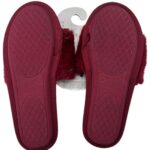 Primark Kapcie Damskie Futrzane Memory Foam 38 39 Bordowe - zdjęcie 2
