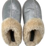 Jo Joe Kapcie Damskie Futrzane Brokatowe Srebrne 38 - zdjęcie 3