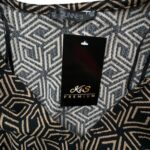 Dunnes Stores Sukienka Wzorzasta Czarna Beż XS 34 EU - zdjęcie 3