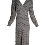 Dunnes Stores Sukienka Wzorzasta Czarna Beż XS 34 EU - zdjęcie 1