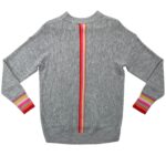 LoveRoses Sweter Damski Szary Paski Kolorowe XL 42 EU - zdjęcie 3