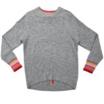 LoveRoses Sweter Damski Szary Paski Kolorowe XL 42 EU - zdjęcie 1