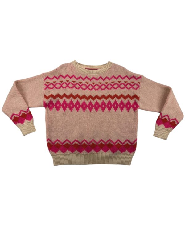 Sweter Damski Różowy Wzorzysty XL 40 EU