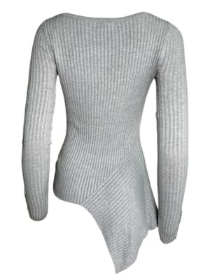 River Island Szary Asymetryczny Sweter M 38 EU - zdjęcie 3