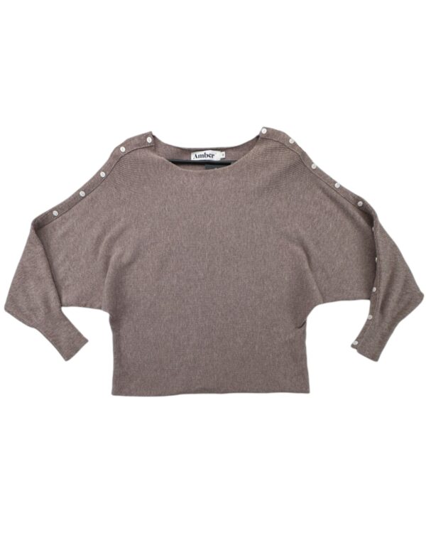 Amber Sweter Damski Brązowy S 36 EU