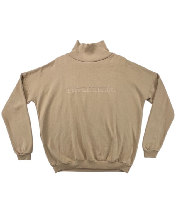 PrettyLittleThing Bluza Damska Beżowa Logo XS 34 EU