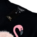 My Sister's Closet Damski Czarny Sweter z Ozdobnym Flamingiem L / XL 40 42 EU - zdjęcie 2