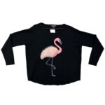 My Sister's Closet Damski Czarny Sweter z Ozdobnym Flamingiem L / XL 40 42 EU