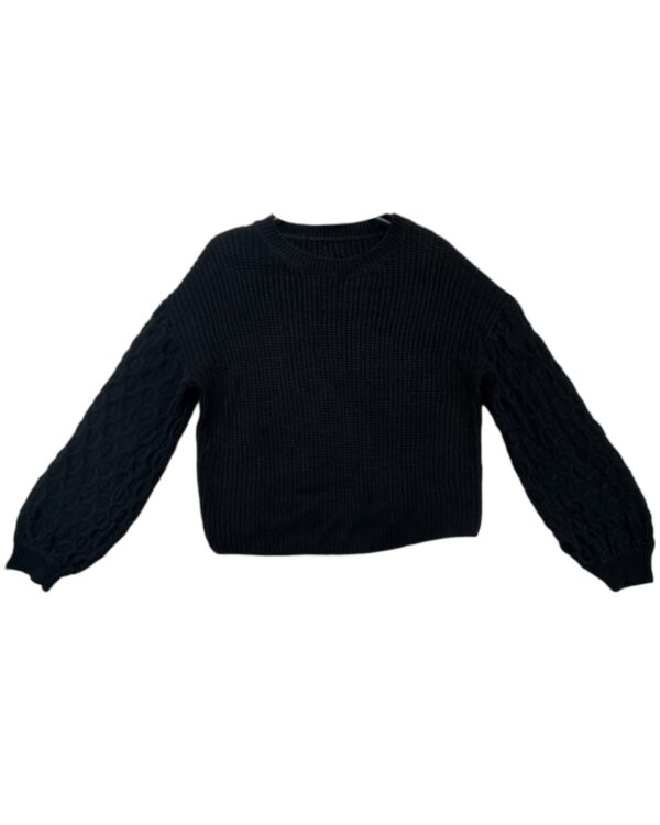 Sweter Damski Czarny Pleciony L 40 EU