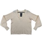 Gallery Sweter Ażurowy Z Koronką Damski Beżowy M 40 42 EU - zdjęcie 1