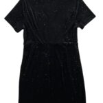 Allegra K Sukienka Damska Czarna Brokat L 40 EU - zdjęcie 3