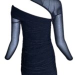 Sukienka Wieczorowa Czarna Brokat L 40 EU - zdjęcie 2