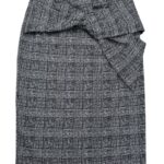River Island Spódnica Damska Ołówkowa W Kratę Czarny Biały L 40 EU