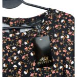 New Look Sukienka W Kwiaty Czarna Rozkloszowana XXL 44 EU - zdjęcie 2