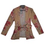 Narzuta Damska Kwiatowy Wzór Stylowa Wiązana S 36 EU - zdjęcie 1