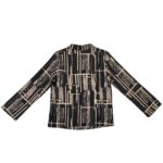 Bluzka Damska Czarna Wzór Elegancka Dekolt V S 36 EU - zdjęcie 2