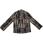 Bluzka Damska Czarna Wzór Elegancka Dekolt V S 36 EU - zdjęcie 1