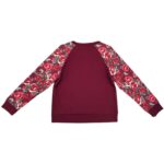 Bluza Damska  Bordowa Kwiaty S 36 EU - zdjęcie 2