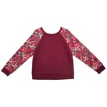 Bluza Damska  Bordowa Kwiaty S 36 EU - zdjęcie 1