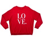 Bluza Damska Czerwona Nadruk Love 3XL 46 EU - zdjęcie 1