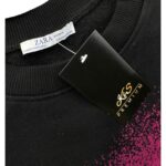 Zara Bluza Damska Czarna Z Nadrukiem S 36 EU - zdjęcie 2