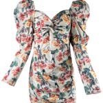 PrettyLittleThing Sukienka Mini Bufiaste Rękawy Kwiaty L 40 EU - zdjęcie 2