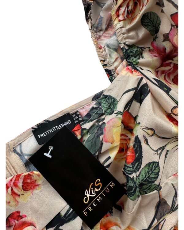 PrettyLittleThing Sukienka Mini Bufiaste Rękawy Kwiaty L 40 EU