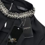 Papaya Sukienka Elegancka Czarna Ozdobny Kołnierzyk L 40 EU - zdjęcie 3