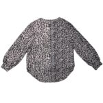 Bluzka Kopertowa Panterka Czarno Beżowa XL 40 EU - zdjęcie 2