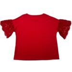 George Bluzka Damska Czerwona Koronkowe Rękawy Rozmiar XXL 48 EU - zdjęcie 3