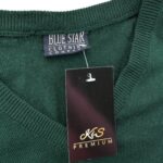 Blue Star Sweter Męski Zielony Klasyczny M 38 EU - zdjęcie 2