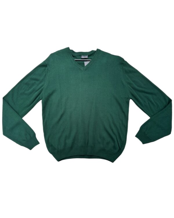 Blue Star Sweter Męski Zielony Klasyczny M 38 EU