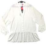 By Very Bluzka Damska Biała Falbany 48 EU - zdjęcie 1