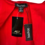 Boohoo Czerwona Rozkloszowana Sukienka z Odkrytymi Plecami L 40 EU - zdjęcie 2