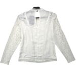 Lipsy London Biała Koronkowa Elegancka Bluzka L 40 EU - zdjęcie 3