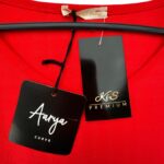 Aarya Czerwona Bluzka z Tiulowymi Rękawami - zdjęcie 2