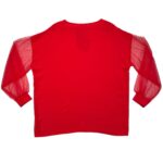 Aarya Czerwona Bluzka z Tiulowymi Rękawami - zdjęcie 3