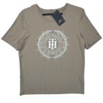 Tommy Hilfiger Beżowa Koszulka z Logo S 36 EU - zdjęcie 1