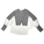 Bluzka Damska Szara Biała L 40 EU - zdjęcie 1