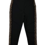 Stylewise Damskie Spodnie Czarne Lampasy Panterka L 40 EU - zdjęcie 3