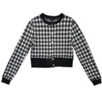 River Island Bluzka Kardigan Top Zestaw Damska Krata Czarny Biały M 38 EU - zdjęcie 1